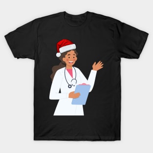 Female Doctor Christmas Physician GP Practitioner Festive T-Shirt